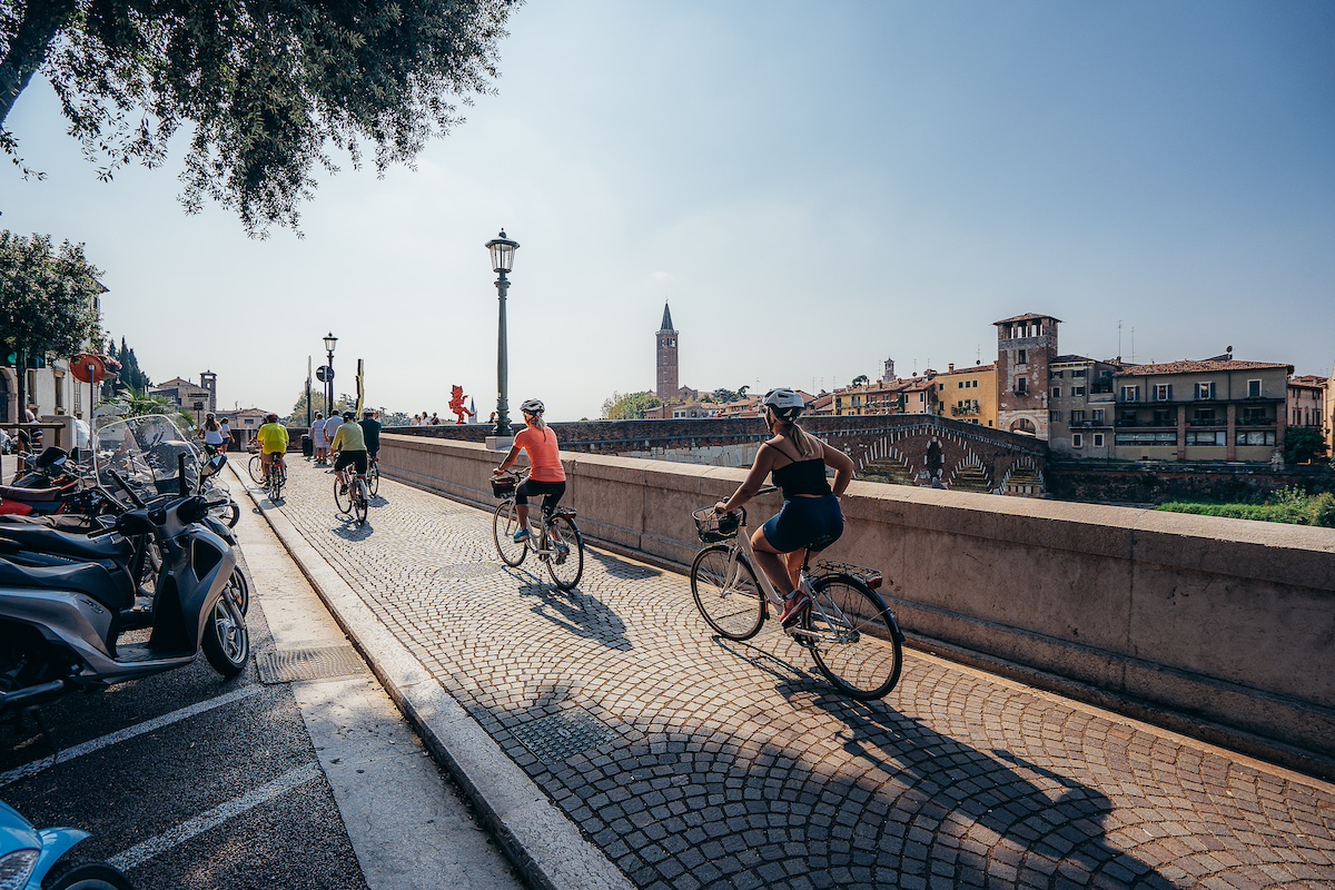 verona bike tour, bike tour in italy, ponte pietra verona